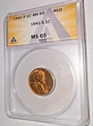 1941-S Lincoln Wheat Cent ANACS MS65 RD Red Gem BU Penny Nice Luster