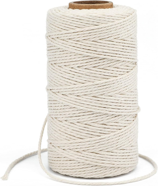 Kinglake 1Mm Kordel Beige,100M Baumwollschnur,Makramee Garn,Baumwollgarn DüNn,St-image