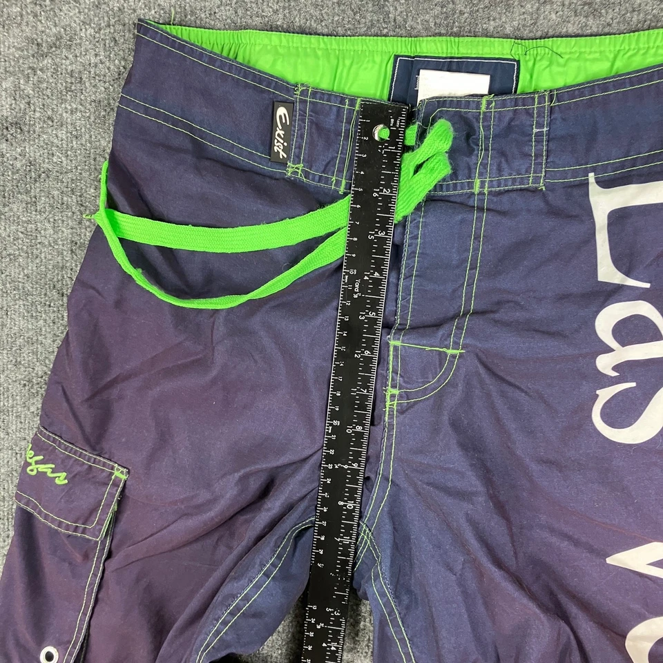 Bañador Exist Para Hombres 30 Verde Marino Las Vegas Board Shorts Bolsillo Cordón Foto 4 de 4