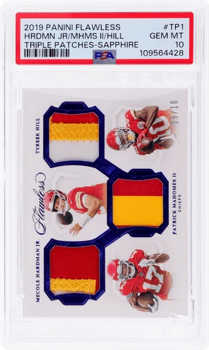 2019 Flawless Patrick Mahomes Ii/Tyreek Hill/Mecole Hardman Jr. /10 PSA 10