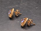 🔥 BALLOU 14K GOLD TANZANITE & DIAMOND STUD EARRINGS NEW IN BOX 2.3 GRAMS SIGNED — photo 7