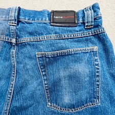 Vintage FUBU Shorts Mens 38 Blue Cotton Denim Baggy Streetwear Skater Jorts Y2K