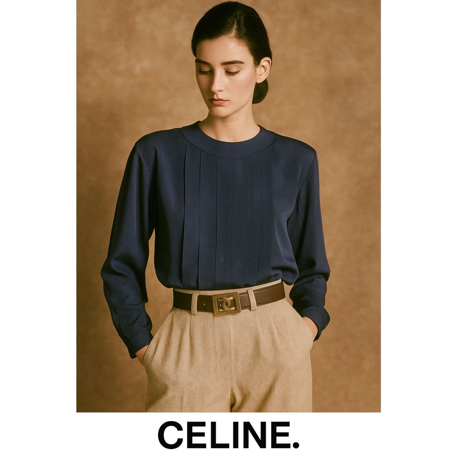 1990’s Céline Pleated Blouse - image 1