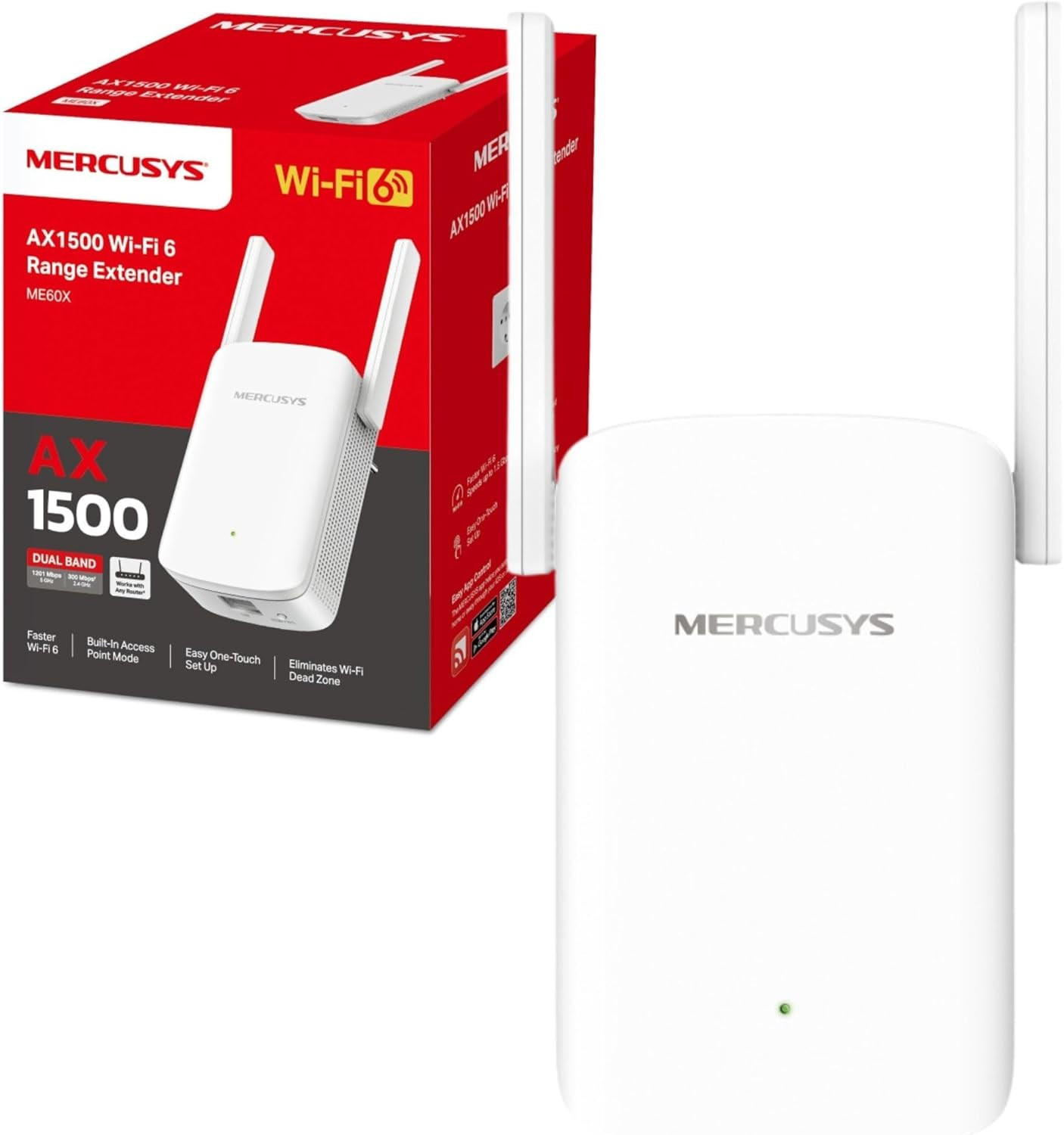 ME60X Wifi 6 Ax1500Mbps Extender and Internet Booster, Gigabit Ethernet Port, Tp