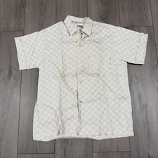 Vtg 50s Harper Sanforized Loop Collar Button Down Shirt Size 15 Argyle Plaid