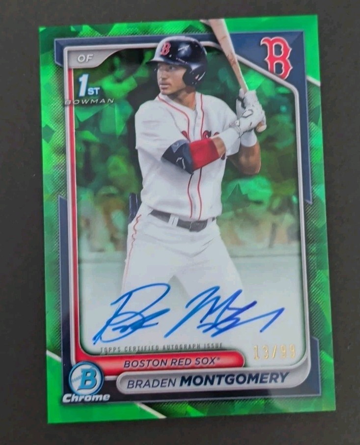 2024 Bowman Draft Sapphire Braden Montgomery Chrome Auto Green 1st /99 #CPA-BM