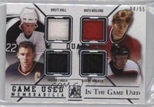 2014-15 ITG Used Quad Game Jerseys Silver /55 Brett Hull Mats Naslund HOF n1u