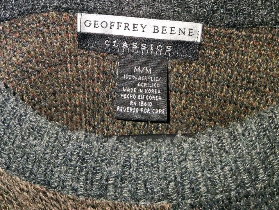Suéter Pullover Geoffrey Beene Para Hombre Mediano 100% Acrílico De Colección  Foto 4 de 4