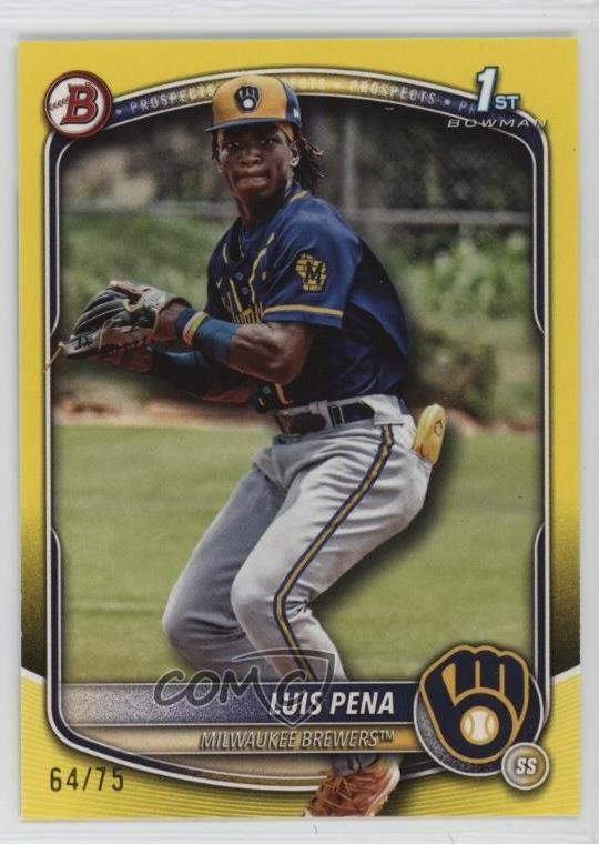 2025 Bowman Prospects Yellow 64/75 Luis Pena #BP-38 1r8k