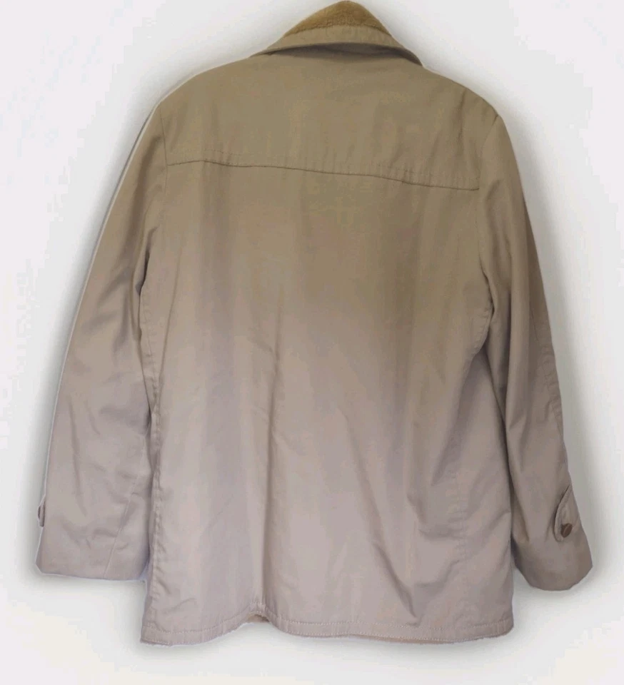 Abrigo Cooper Barn Sherpa Forrado Años 70 Nueva York Cuero Botones Ropa de Trabajo Talla 42 De Colección Foto 3 de 4