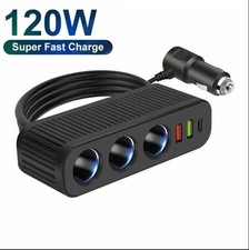 12V/24V Auto KFZ-Adapter 3 Fach Zigarettenanz�nder Verteiler Mehrfach Steckdose