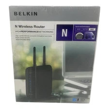 Belkin N Wireless Router IEEE 802.11 b/g/n 300Mps 4 LAN Ports NEW