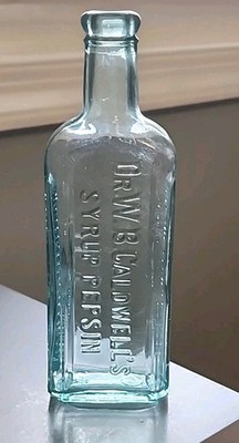 Vtg Dr. W. B. Caldwell's Syrup Pepsin Medicine Bottle Monticello IL Apothecary 