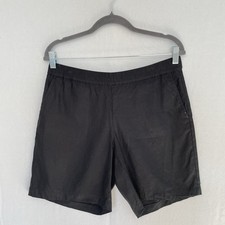 J. JILL Women  s Size Small Linen Stretch Black Flat Front Shorts 7 inch Inseam