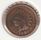 US Rare Old West 1901 Indian Head Penny Coin American Collection Shield Cent USA