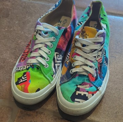Superga x Versus Versace 2014 Canvas Sneakers Multicolor Rainbow Women's 8 