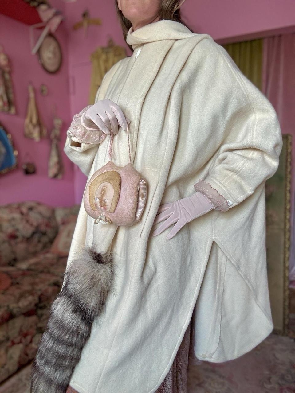 Late 70s/Early 80s Vintage Cream Wool Cape Coat by Capri, One Size Fits Most