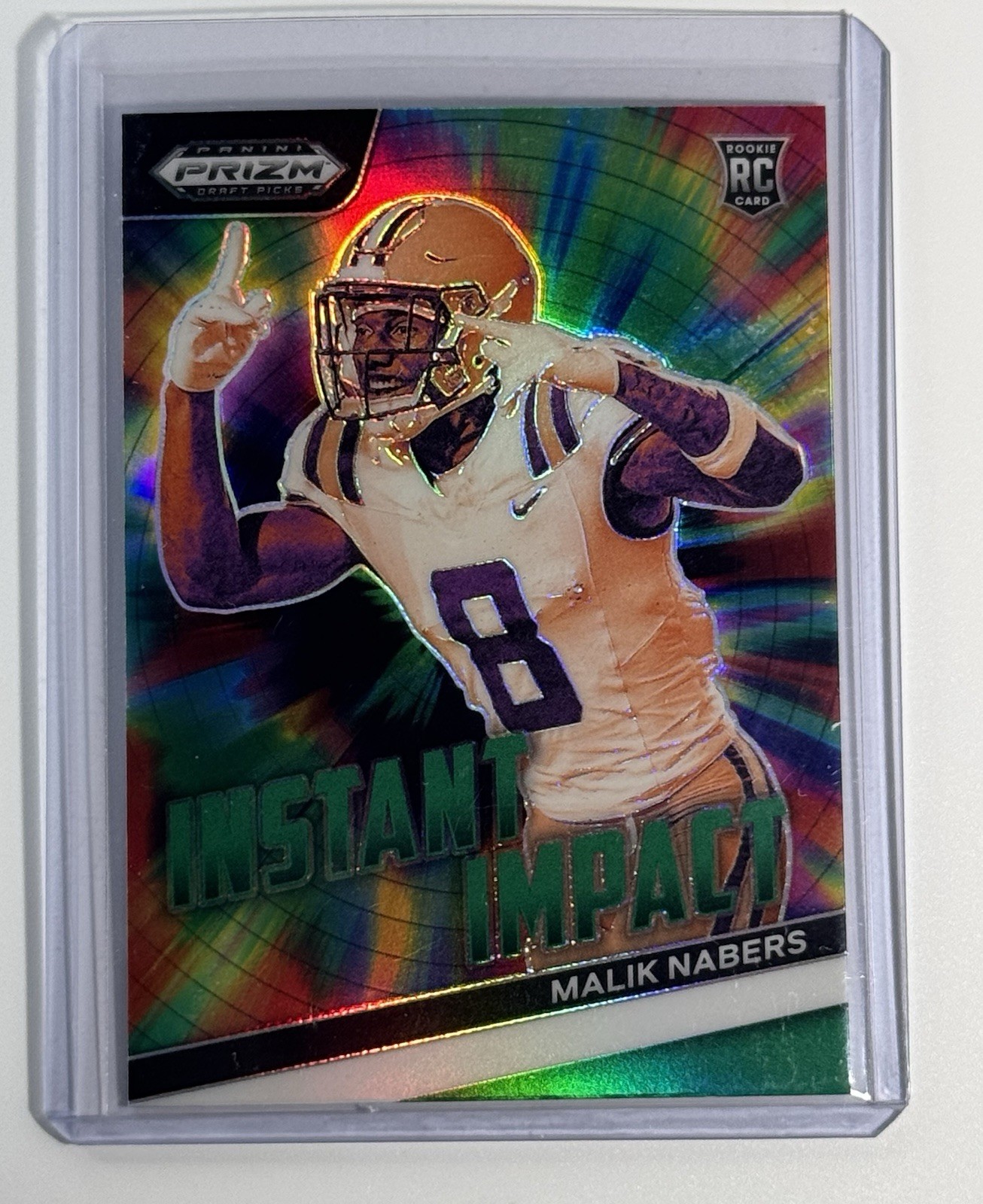 2024 Panini Prizm Draft Picks- Instant Impact Malik Nabers #II-MN Green Prizm RC