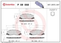 Vorderachse Brembo P 59 058 Bremsbelagsatz, Scheibenbremse FüR ,Bentley,Opel,Saa