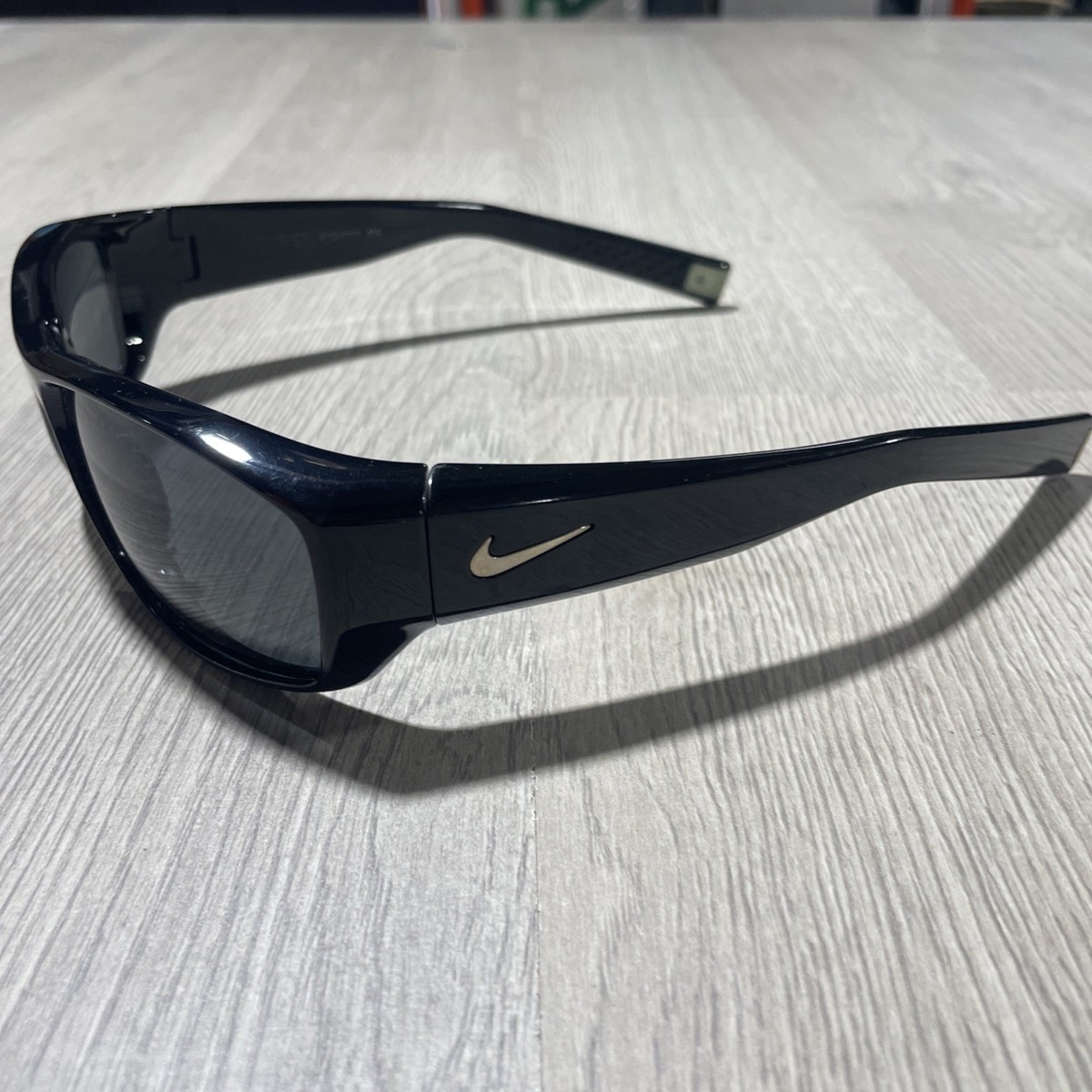 NIKE BRAZEN EV0571001 105 Black Gray Sport Sunglasses Rubber Nose