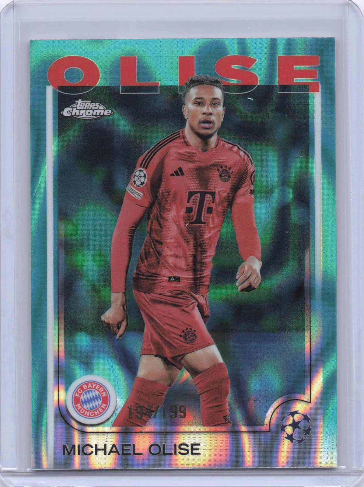 2024-25 Topps Chrome UEFA Club Competitions #81 Michael Olise Aqua Lava #/199