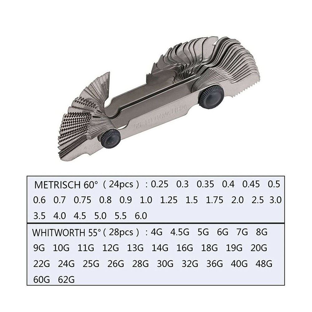 Thread Pitch Gauge Screw Caliper Gage Measuring Set Metric & Inch & America SAE