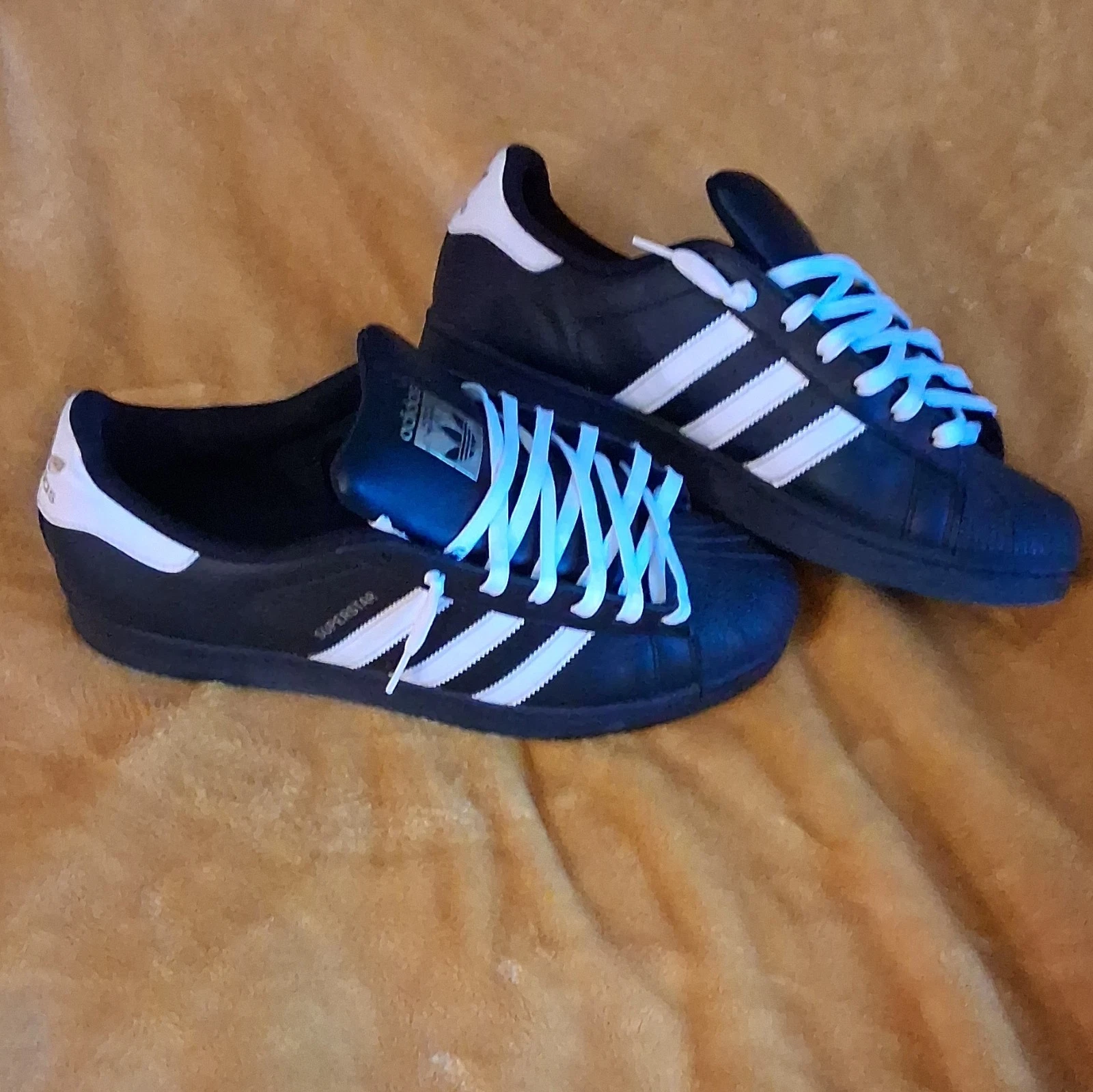 adidas Superstar Black White Rubber Low Top Lace Up Athletic Sneaker