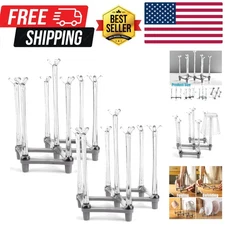 2 Pack Retractable Cup Drying Rack, Plastic Non-slip Bottom Mug Tree Holder O...