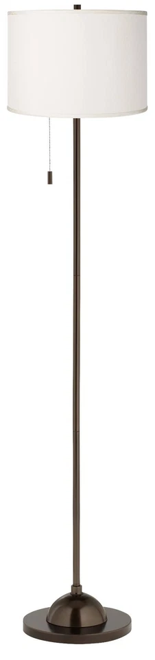 Modern Tall Floor Lamp Bronze Drum Shade Decor Living Room Reading House Office - Изображение 2 из 4