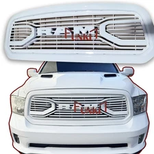 For 2013-2018 2016 Dodge Ram 1500 Front Big Horn Grille All White Grill W/Letter