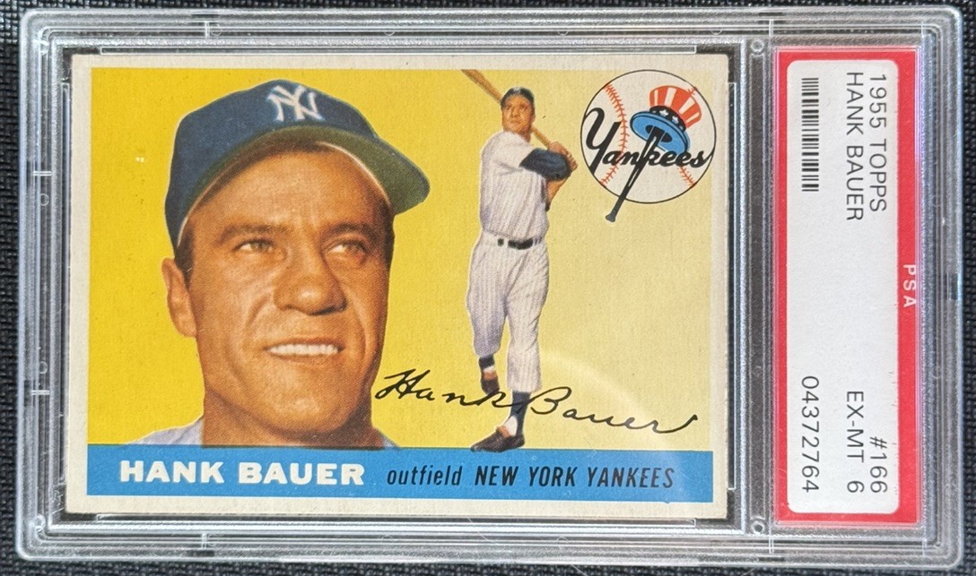 1955 Topps #166 Hank Bauer PSA 6 New York Yankees Sharp