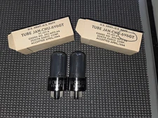6V6GT VT-107A 1944 NATIONAL UNION BLACK-PLATE MATCHED PAIR TUBES NOS