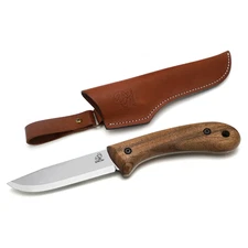 BeaverCraft Carbon Steel Bushcraft Knife Walnut Handle with Leather Sheath BSH2