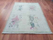 Antique Old Rose Rug Beige Wool Natural Rug Floor Decor Rug ?nterior Design Rug