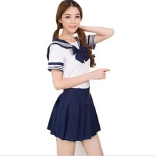 1x Japanese School Girls Dress Outfit Sailor Uniform Anime Cosplay Costume Suit