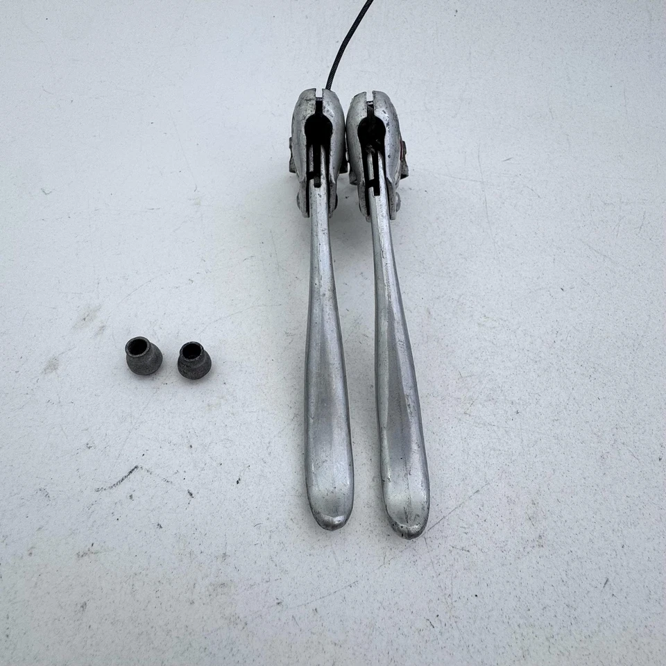 Par de palancas de freno de bicicleta de carretera Weinmann de aleación de punto rojo de colección 22 mm plateadas A67 Foto 4 de 4