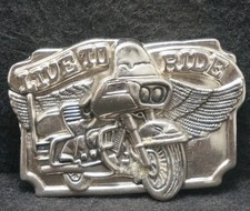 XB27153 GREAT VINTAGE 1970s  LIVE TO RIDE  MOTORCYCLE ARTWORK MENS BELT BUCKLE