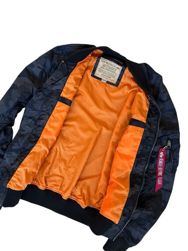 Men’s Alpha Industries Jacket MA-1 Camo Camouflage Bomber Flight Aviator Medium - Picture 5 of 11