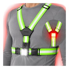 Rechargeable LED Running Light Vest Lighted Night Walking Reflective Gear