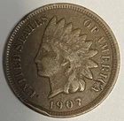 1907 Indian Head Cent Penny 119-Year-Old Penny D409