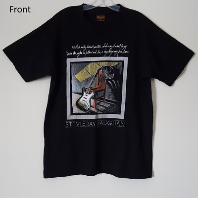 Vtg 1990s Stevie Ray Vaughan 1954-90 Tribute L Brockum Shirt. Long 