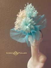 Aimee Fuller Hats Fascinator Cream Baby Blue Kentucky Derby Hat Royal Ascot