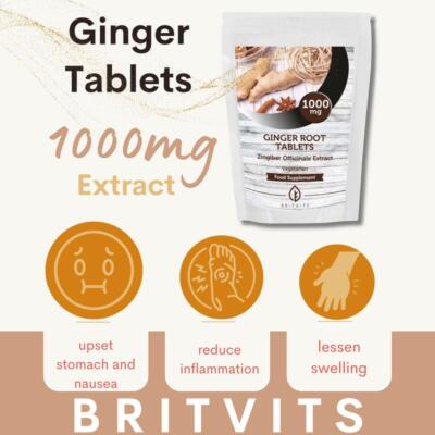 Ingwerwurzel Kräuterextrakt 1000mg 180 Tabletten Nahrungsergänzungsmittel zur Verdauung