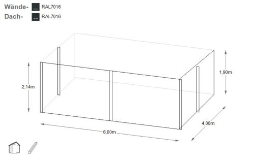 Blechgarage 6x4x2,14m Carport Dachblende verzinkte Konstruktion Lieferung&Aufbau - Bild 7 von 7