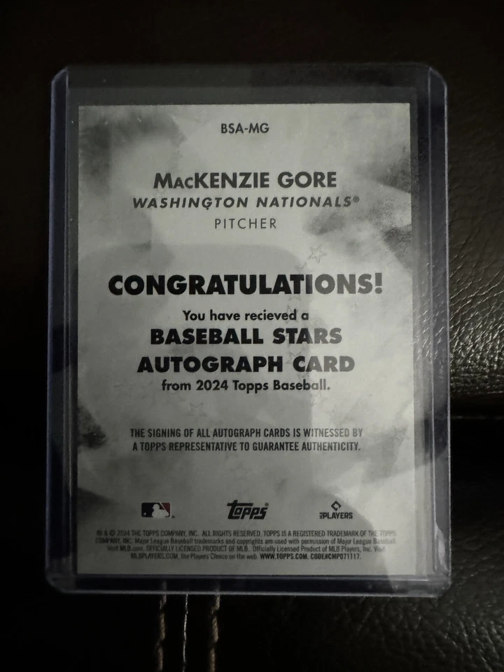 2024 Topps Series 1 - Baseball Stars Autographs #BSA-MG Mackenzie Gore (AU) - Image 2 of 2