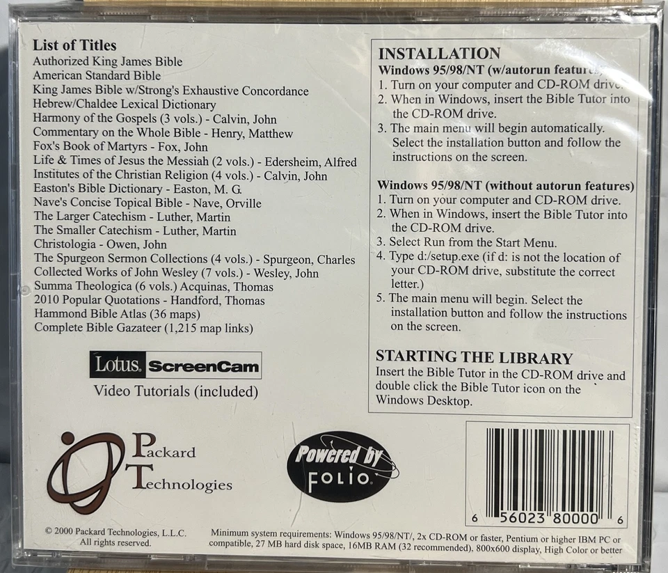 The Bible Tutor [Windows 95/98/NT, CD-ROM, 656023800006] Bible Reference Library - Image 2 of 3