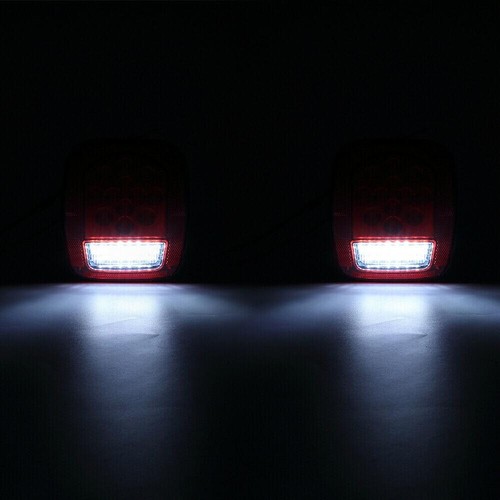 Pair LED Tail Light Backup Reverse Brake License Plate Lamp Camper Truck Tralier - Picture 9 of 12