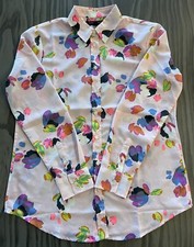Banana Republic Womens Dillon Shirt Floral Button Front Blouse Top Sz Petite S