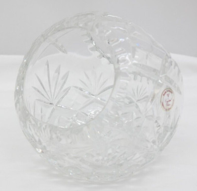 Vintage Lead Crystal Clear Cut Glass Decorative Basket 5.5''   VY