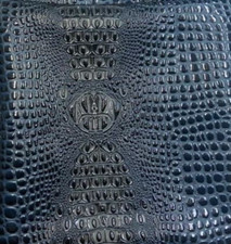 Mystic Blue Swamp 3D Crocodile embossed Leather Faux vinyl upholstery 54" Wide